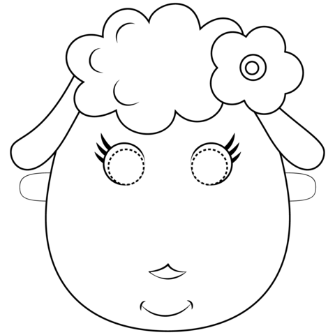 Sheep Mask Coloring Page